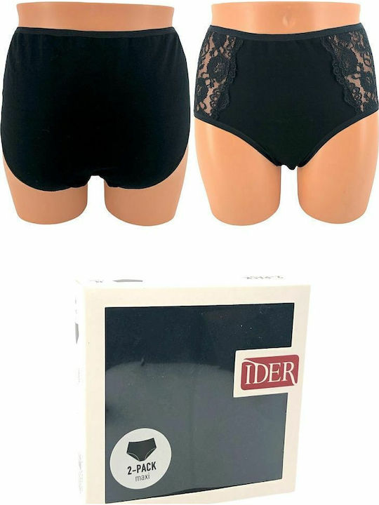 IDER Βαμβακερά High Waist Women's Slip 2Pack wi...