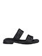 Marco Tozzi Leather Women's Flat Sandals in Black Color