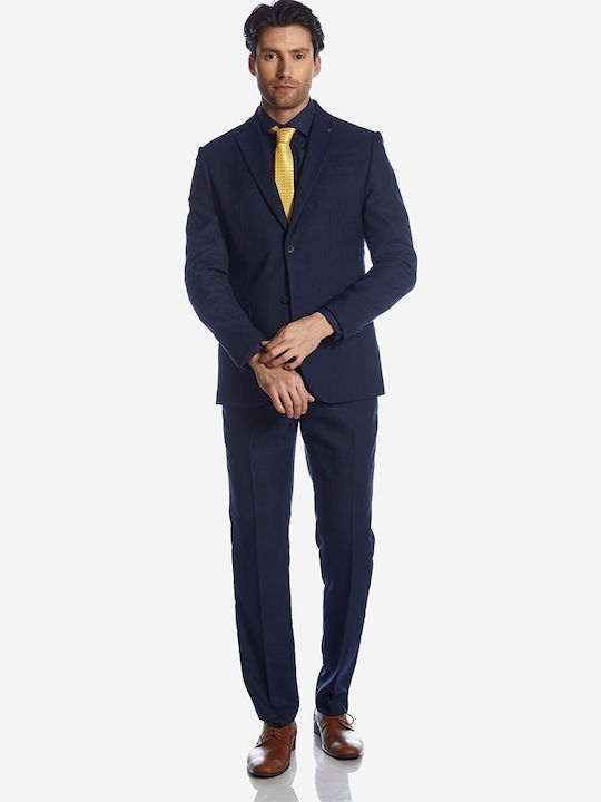 Sogo Men's Summer Suit Regular Fit Navy Blue