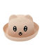 Kids Straw Hat Bear Pink