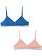 IDER Women's Bralette Bras Pink/Blue 2Pack