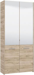 Ξύλινη Παπουτσοθήκη Menorca με 8 Ράφια Grey Oak 89.5x37.5x199cm