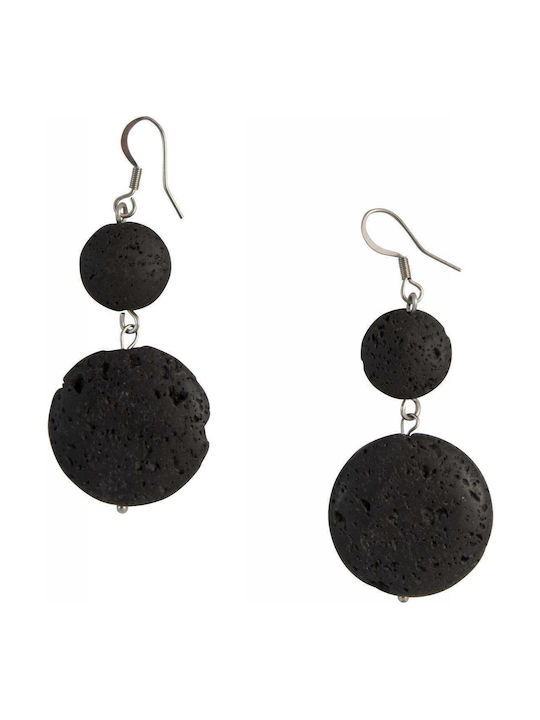 Earrings Dangling made of Steel with Stones