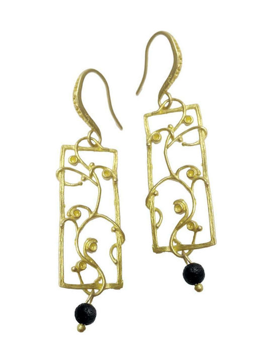 Earrings Pendants Gold Plated with Stones