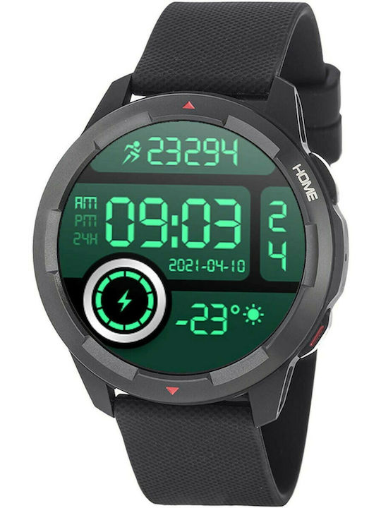 3Guys 3GW3701 46mm Smartwatch with Heart Rate Monitor (Black)