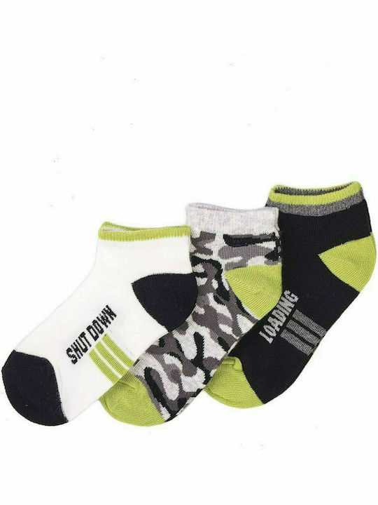 Minoti Boys 3 Pack Ankle Socks Multicolour