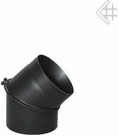 Kratki Semi-angular Conector de Coș de Fum Metalică 130mm Neagră