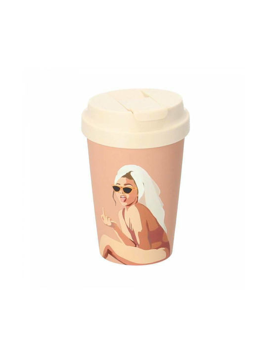 Chic Mic Kylie Bamboo Cup with Lid Brown 350ml