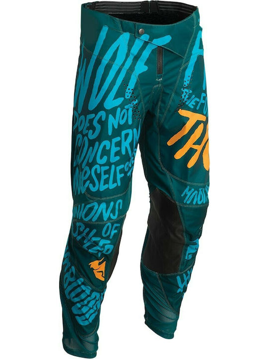 Thor Youth Pulse Counting Sheep Kids Summer Motocross Pants Teal/Tangerine