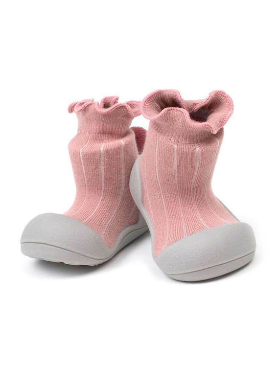 Attipas Kids Slipper Knee-High Socks Pink