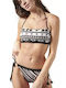 Blu4u Strapless Bikini with Detachable & Adjustable Straps White/Black