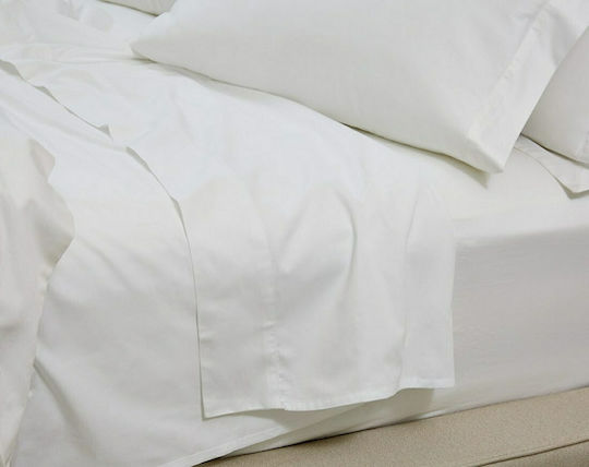 Blanc de Blanc MK Solid Hotel Sheet White King Size 280x280cm Cotton & Polyester 1pcs