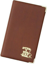 Leather Phone Book Brown 11.5x20cm