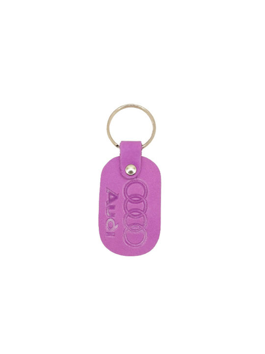 Lilac Leather Keychain AUDI 6210-k
