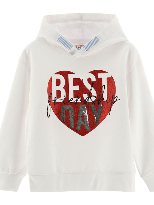 Kinder-Sweatshirt mit Kapuze Weiß