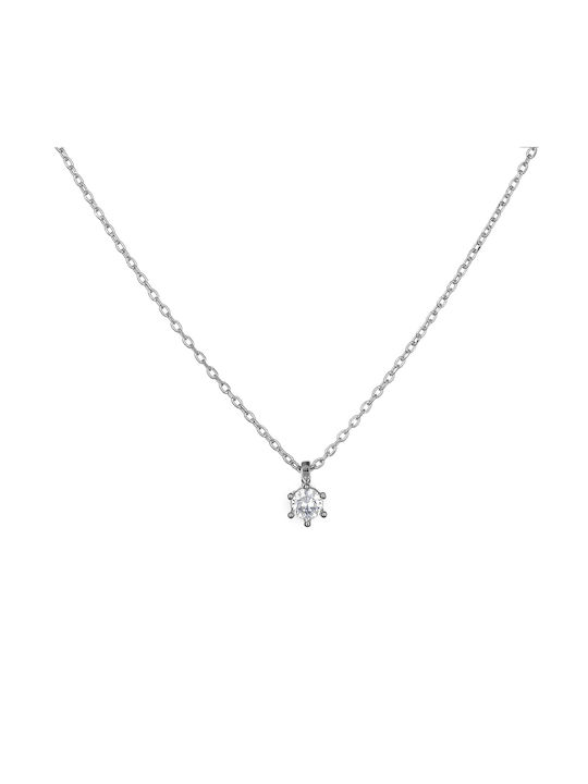 Monobloc necklace Silver 925° with cubic zirconia (P-58028)