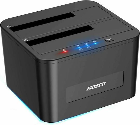 Fideco Fideco Docking Station pentru 2 Hard Disk-uri SATA 2.5" / 3.5" cu conectivitate USB 3.0 (YPZ04-S2-U3)