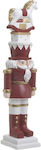 Inart Polyresin Christmas Nutcracker 34cm Burgundy