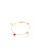 14K Gold Children's Bracelet Nicolaides,with Enameled Hearts and Pink Star and Moon with Enamel code 102402