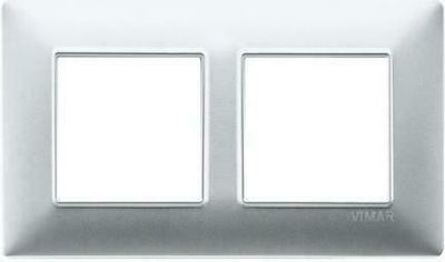 Vimar Plana Horizontal Switch Frame 2-Slots Silver 14645.20