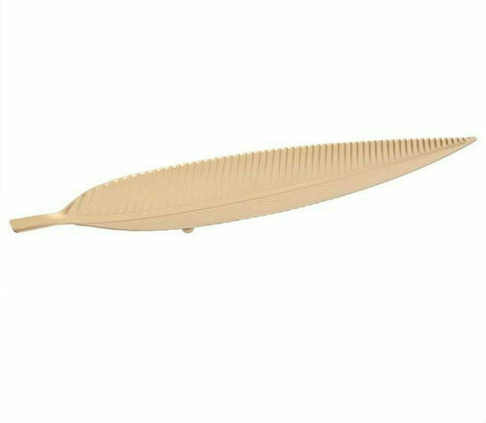 Frunză Platou Decorativ Oval Metalic Golden 1buc 55x13x2.5buc