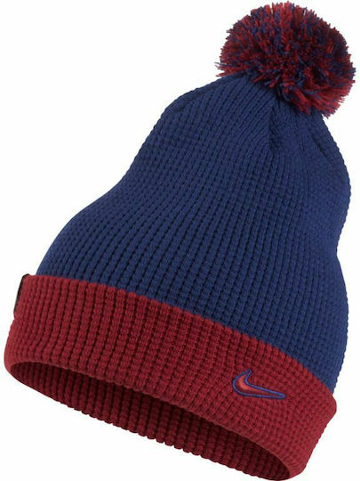 FC Barcelona Pom Pom Beanie Ανδρικός Σκούφος Πλεκτός σε Navy Μπλε χρώμα