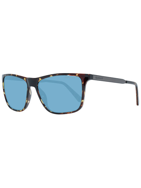Gant Men's Sunglasses with Brown Tartaruga Frame and Blue Lens GA7189 56V