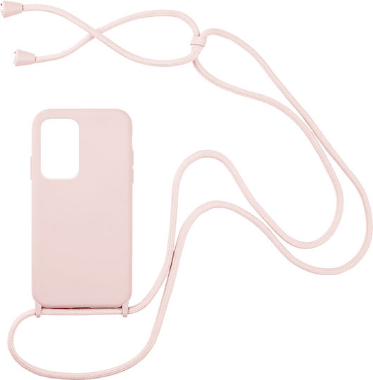 Sonique Carryhang Back Cover Σιλικόνης 0.5mm με Λουράκι Ροζ (Xiaomi Mi 11i)