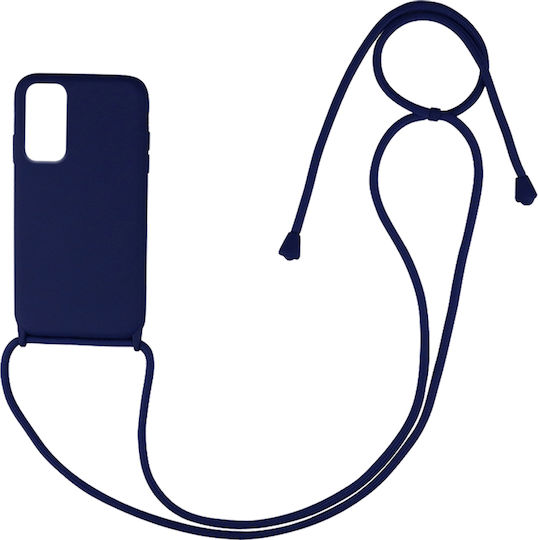 Sonique Carryhang Back Cover Silicone 0.5mm with Strap Dark Blue (Redmi Note 11 / 11S 4G)