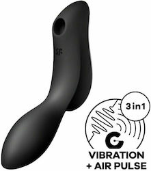 Satisfyer Curvy Trinity 2 Аспиратор Вагина с вибрация Въздушен импулсен вибратор Black 1бр
