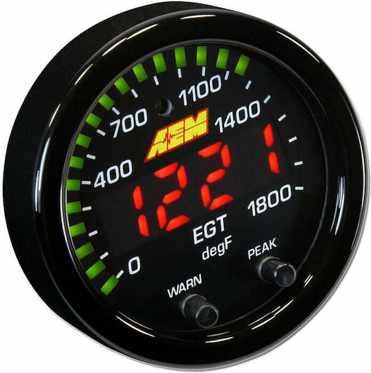 AEM X-Series Car Pyrometer Digital Instrument 52mm 0-1800F / 0-1000C EGT