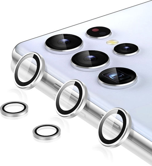 Enkay Hat-Prince Kameraschutz Gehärtetes Glas Silver für das Galaxy S22 Ultra 5G