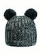 Kinder Mütze Gestrickt Schwarz
