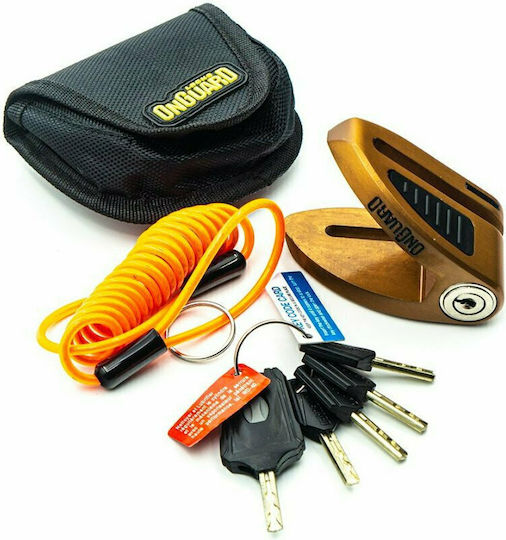 OnGuard Boxer Κλειδαριά Δισκόφρενου Μοτοσυκλέτας με Διάμετρο Πείρου 8mm Χρυσό Χρώμα