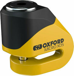 Oxford Micro XD5 Motorcycle Disc Brake Lock with 5mm Pin in Yellow