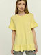 Edward Jeans Marelia Women's Summer Blouse Cotton Short Sleeve Yellow