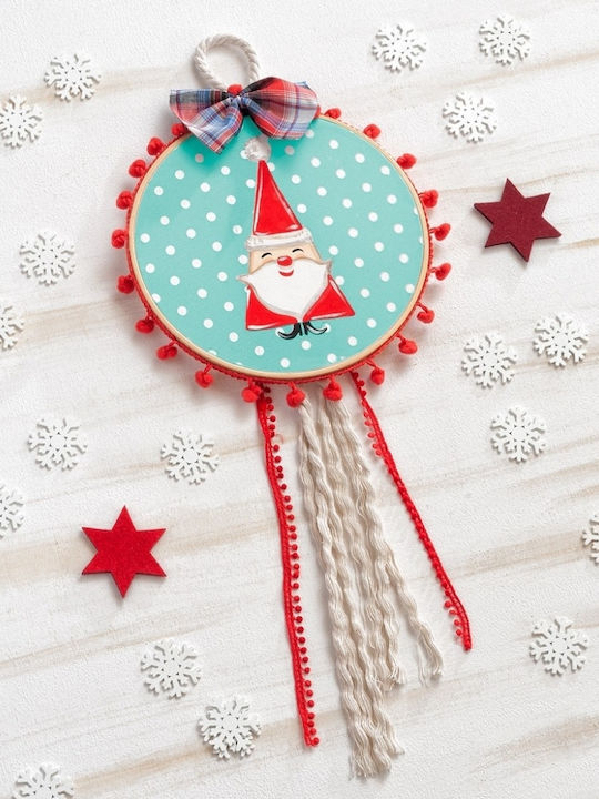 Weihnachtshänger Kugel Ornament Hellblau Bestickte dekorative Leinwand