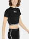 Fila Vanora Women's Athletic Crop Top Short Sleeve Black