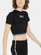 Fila Vanora Damen Sportliches Crop Top Kurzarm Schwarz