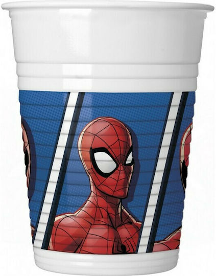 Procos Spiderman Team Up Glas für Party 8Stück