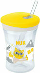 Nuk Παιδικό Ποτηράκι "Action Cup" από Πλαστικό Κίτρινο 230ml για 12m+