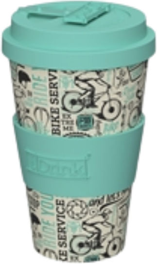 iDrink Bike Чаша От Бамбук С Капак Синя 435ml
