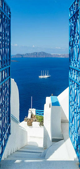 Decorative Door Sticker Holidays in Greece 80x210cm Polihome
