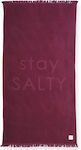 Nef-Nef Stay Salty Berry Burgundy Cotton Beach Towel 170x90cm 030590