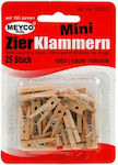 Meyco Wooden Clothespins Mini Thickness 25mm 25pcs