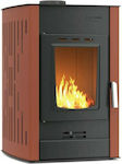Thermiki ATS Hydro 25 Steel Radiator Wood Burning Stove 25kW Burgundy