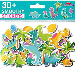 Global Gift Smoothy Dinosaurs Decorative Sticker for DIY Crafts 30pcs 15x8cm