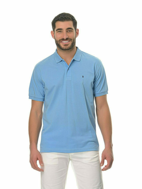 The Bostonians Ανδρικό T-shirt Polo Γαλάζιο