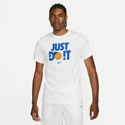 Nike Just Do It Ανδρικό T-shirt Dri-Fit Λευκό με Στάμπα