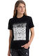 Damen T-Shirt Geprüft Schwarz